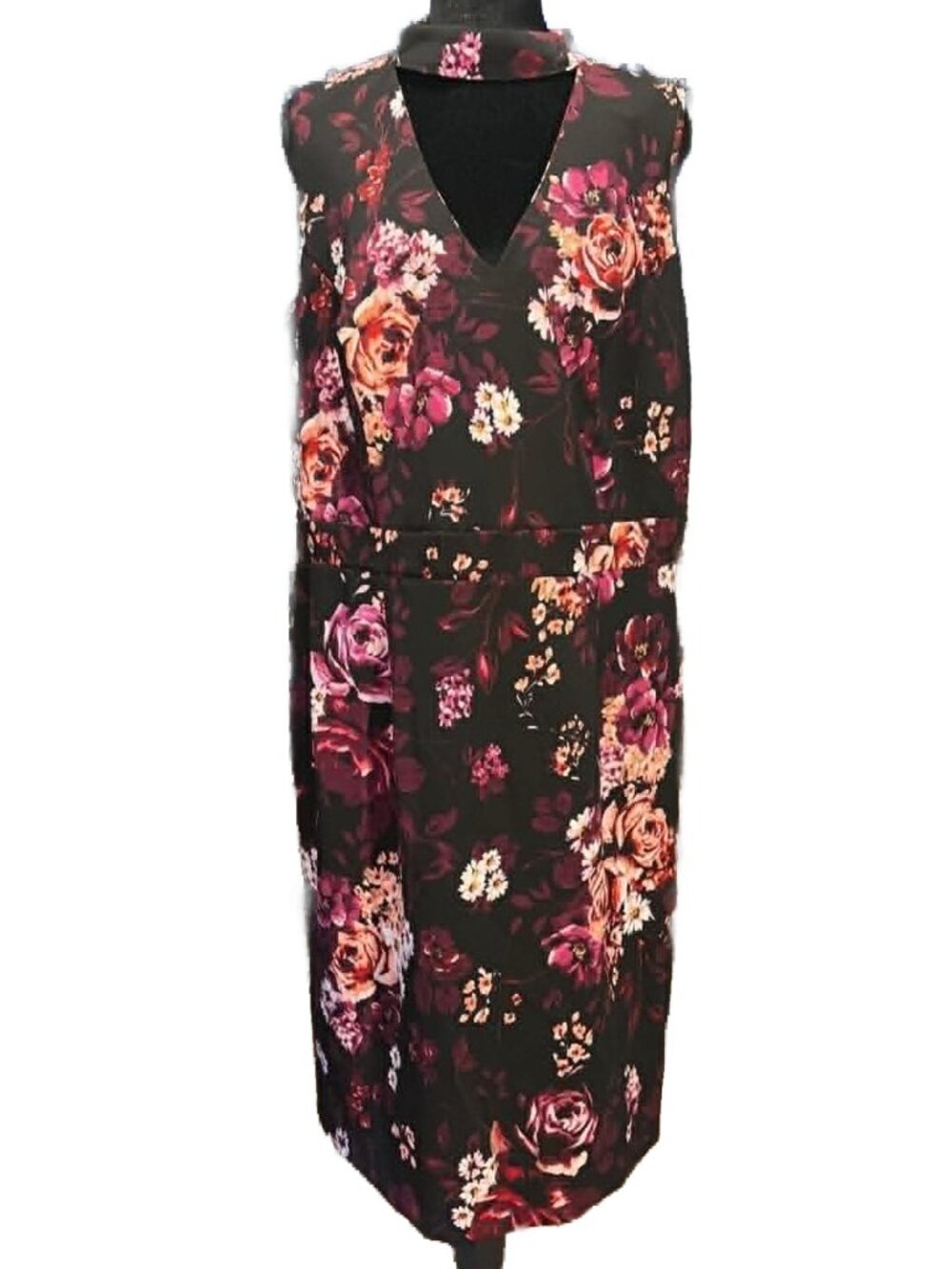 NWT Spense Floral Choker Neck Midi Dress